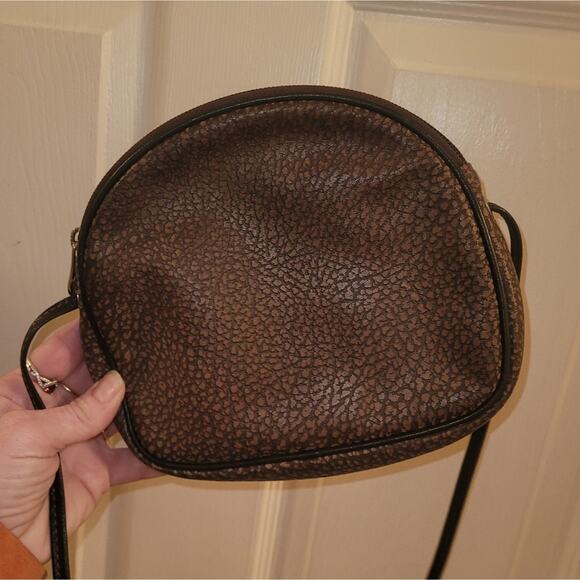 Bush Australia Kangaroo Crossbody Purse Pebbled Brown Leather - Picture 7 of 11